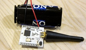 Radio board with a battery